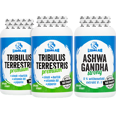 Tribulus Premium a Ashwagandha Strong - akcia 1+1+1