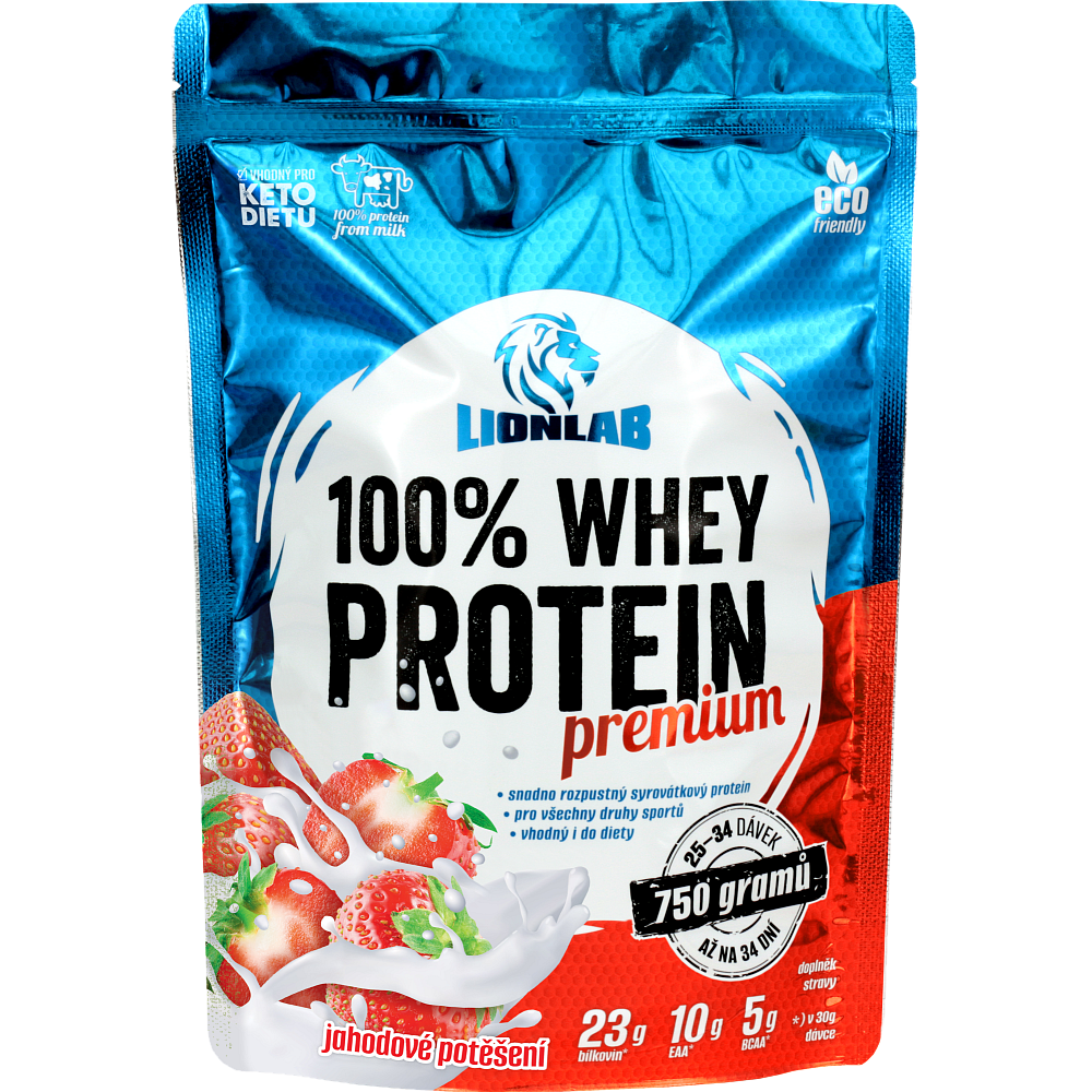 100 % Whey Protein - 750 g, jahodové potešenie