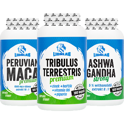 Ashwagandha, Maca a Tribulus - akcia 1+1+1