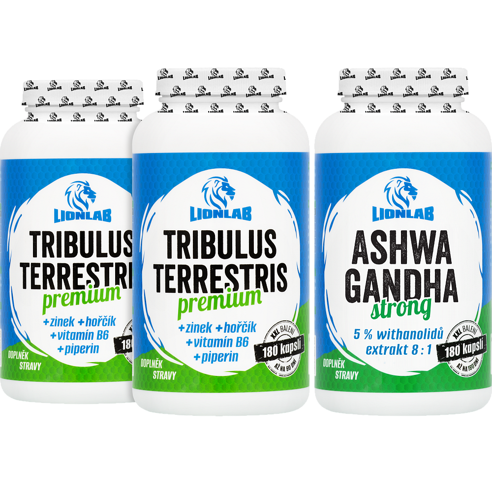 Tribulus Premium a Ashwagandha Strong - akcia 1+1+1